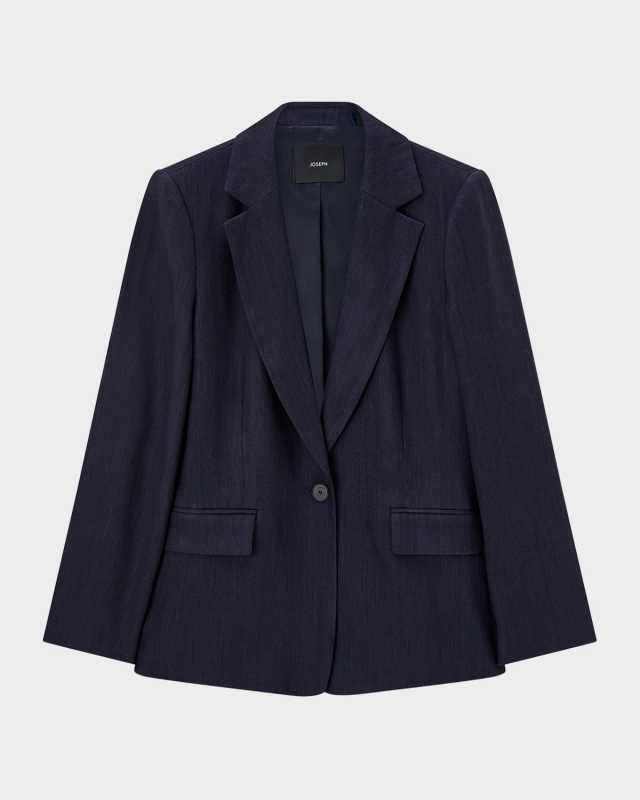 Marty Single-Button Stretch Linen Jacket